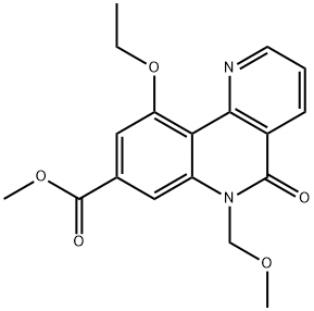 methyl 10-ethoxy-6-(methoxymethyl)-5-oxo-5,6-dihydrobenzo[h][1,6]naphthyridine-8-carboxylate Struktur