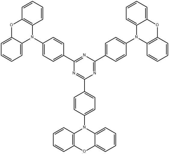 10-(4-(4,6-Bis(4-(10H-phenoxazin-10-yl)phenyl)-1,3,5-triazin-2-yl)phenyl)-10H-phenoxazine Struktur