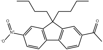 2-Nitro-7-acetyl-9,9-dibutylfluorene Struktur