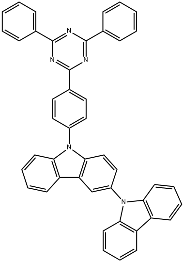 3-(9H-Carbazol-9-yl)-9-(4-(4,6-diphenyl-1,3,5-triazin-2-yl)phenyl)-9H-carbazole Struktur