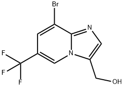 (8-Bromo-6-trifluoromethyl-imidazo[1,2-a]pyridin-3-yl)-methanol Struktur