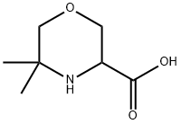 5,5-Dimethyl-morpholine-3-carboxylic acid Struktur