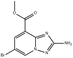 2-Amino-6-bromo-[1,2,4]triazolo[1,5-a]pyridine-8-carboxylic acid methyl ester Struktur