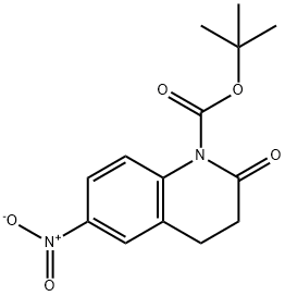 TERT-BUTYL 6-NITRO-2-OXO-3,4-DIHYDROQUINOLINE-1(2H)-CARBOXYLATE Struktur