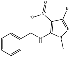 N-Benzyl-3-bromo-1-methyl-4-nitro-1H-pyrazol-5-amine Struktur