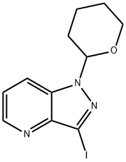 1H-Pyrazolo[4,3-b]pyridine, 3-iodo-1-(tetrahydro-2H-pyran-2-yl)- Struktur