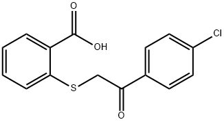 2-((2-(4-chlorophenyl)-2-oxoethyl)thio)benzoic acid Struktur