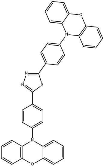 10-(4-(5-(4-(10H-Phenoxazin-10-yl)phenyl)-1,3,4-thiadiazol-2-yl)phenyl)-10H-phenoxazine Struktur