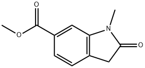 methyl 1-methyl-2-oxo-2,3-dihydro-1H-indole-6-carboxylate Struktur