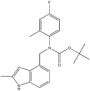 N-BOC-1H-Indole-4-methanamine,N-(4-fluoro-2-methylphenyl)-2-methyl- Struktur