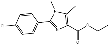 2-(4-chlorophenyl)-1,5-dimethyl-1H-imidazole-4-carboxylic acid ethyl ester Struktur