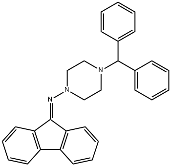 N-(4-benzhydrylpiperazin-1-yl)-9H-fluoren-9-imine Struktur