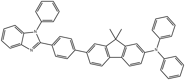 9,9-Dimethyl-N,N -diphenyl-7-(4-(1-phenyl-1H-benzo[d ]imidazol-2-yl)phenyl)-9H -fluoren-2-amine Struktur