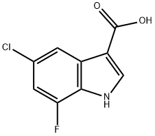 5-chloro-7-fluoro-1H-indole-3-carboxylic acid Struktur