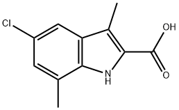 5-chloro-3,7-dimethyl-1H-indole-2-carboxylic acid Struktur