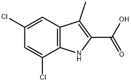 5,7-dichloro-3-methyl-1H-indole-2-carboxylic acid Struktur