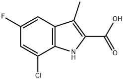 7-chloro-5-fluoro-3-methyl-1H-indole-2-carboxylic acid Struktur