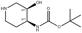 tert-butyl N-[cis-3-hydroxypiperidin-4-yl]carbamate Struktur