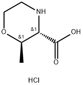 trans-2-Methylmorpholine-3-carboxylic acid hydrochloride Struktur