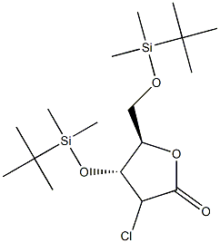 (4R,5R)-4-[(Tert-butyldimethylsilyl)oxy]-5-{[(tert-butyldimethylsilyl)oxy]methyl}-3-chlorooxolan-2-one Struktur