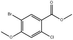 5-Bromo-2-chloro-4-methoxy-benzoic acid methyl ester Struktur