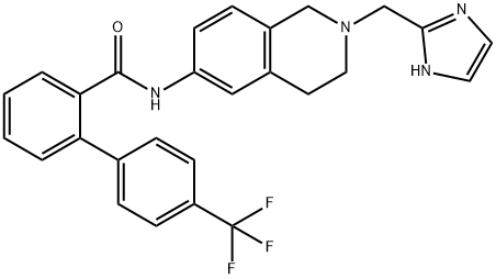 [1,1'-Biphenyl]-2-carboxamide, N-[1,2,3,4-tetrahydro-2-(1H-imidazol-2-ylmethyl)-6-isoquinolinyl]-4'-(trifluoromethyl)- Struktur