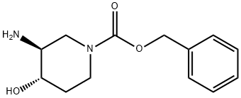 1-Piperidinecarboxylic acid, 3-amino-4-hydroxy-, phenylmethyl ester, (3S,4S)- Struktur