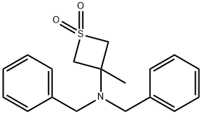 3-(dibenzylamino)-3-methylthietane 1,1-dioxide Struktur