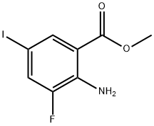 2-Amino-3-fluoro-5-iodo-benzoic acid methyl ester Struktur