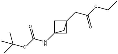 ethyl 2-(3-((tert-butoxycarbonyl)amino)bicyclo[1.1.1]pentan-1-yl)acetate Struktur