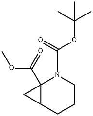 2-Azabicyclo[4.1.0]heptane-1,2-dicarboxylic acid, 2-(1,1-dimethylethyl) 1-methyl ester Struktur