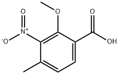 2-Methoxy-4-methyl-3-nitro-benzoic acid Struktur