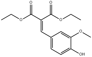 Propanedioic acid,2-[(4-hydroxy-3-methoxyphenyl)methylene]-, 1,3-diethyl ester Struktur