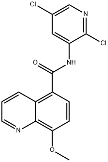 N-(2,5-dichloropyridin-3-yl)-8-methoxyquinoline-5-carboxamide Struktur