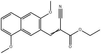 (E)-ethyl 2-cyano-3-(3,8-dimethoxynaphthalen-2-yl)acrylate Struktur