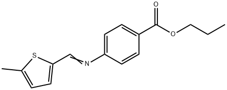 propyl 4-{[(5-methyl-2-thienyl)methylene]amino}benzoate Struktur