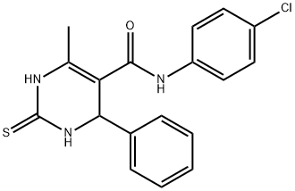 N-(4-chlorophenyl)-6-methyl-4-phenyl-2-thioxo-1,2,3,4-tetrahydropyrimidine-5-carboxamide Struktur