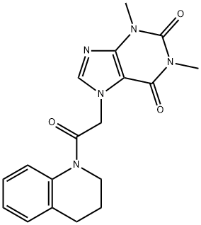 7-[2-(3,4-dihydro-2H-quinolin-1-yl)-2-oxoethyl]-1,3-dimethylpurine-2,6-dione Struktur