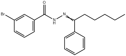 3-bromo-N'-(1-phenylhexylidene)benzohydrazide Struktur