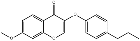 7-methoxy-3-(4-propylphenoxy)-4H-chromen-4-one Struktur