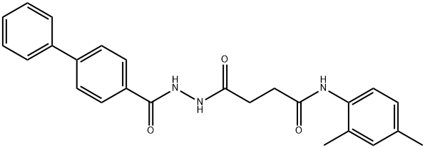 4-[2-(4-biphenylylcarbonyl)hydrazino]-N-(2,4-dimethylphenyl)-4-oxobutanamide Struktur