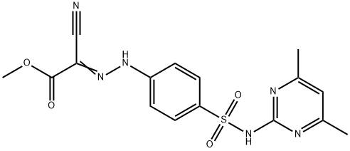 methyl cyano[(4-{[(4,6-dimethyl-2-pyrimidinyl)amino]sulfonyl}phenyl)hydrazono]acetate Struktur