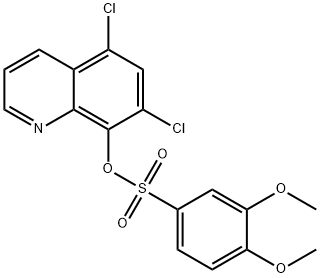 5,7-dichloroquinolin-8-yl 3,4-dimethoxybenzenesulfonate Struktur