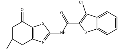 3-chloro-N-(5,5-dimethyl-7-oxo-4,5,6,7-tetrahydrobenzo[d]thiazol-2-yl)benzo[b]thiophene-2-carboxamide Struktur