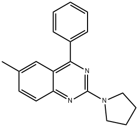 6-methyl-4-phenyl-2-(pyrrolidin-1-yl)quinazoline Struktur