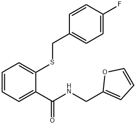 2-[(4-fluorophenyl)methylsulfanyl]-N-(furan-2-ylmethyl)benzamide Struktur