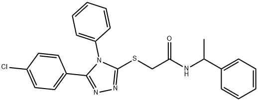 2-{[5-(4-chlorophenyl)-4-phenyl-4H-1,2,4-triazol-3-yl]sulfanyl}-N-(1-phenylethyl)acetamide Struktur