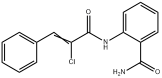 2-[(2-chloro-3-phenylacryloyl)amino]benzamide Struktur