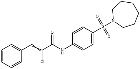 N-[4-(1-azepanylsulfonyl)phenyl]-2-chloro-3-phenylacrylamide Struktur