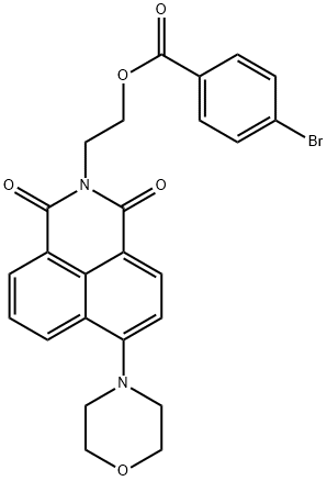 2-(6-morpholino-1,3-dioxo-1H-benzo[de]isoquinolin-2(3H)-yl)ethyl 4-bromobenzoate Struktur